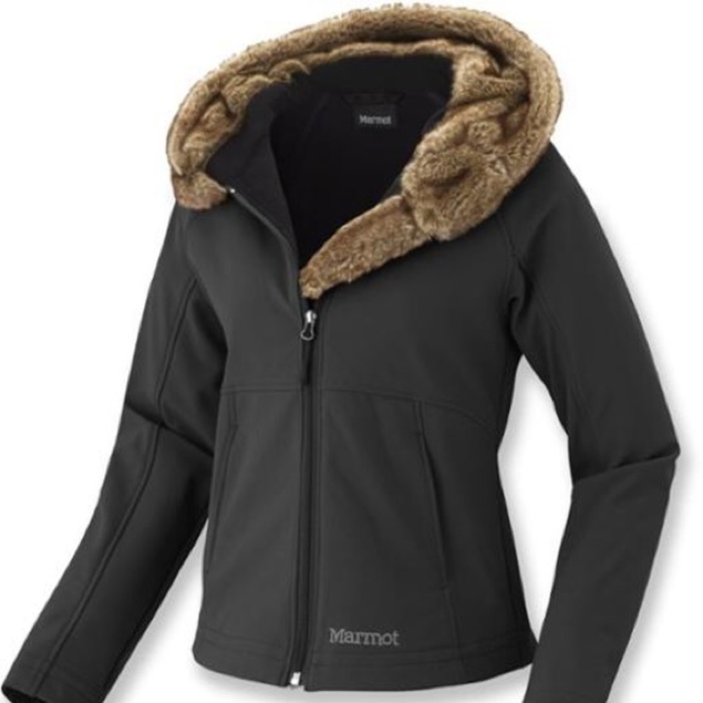 Marmot Black Furlong Softshell Hooded Jacket Small